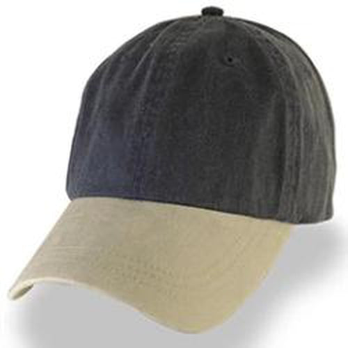 Black with Khaki Visor Weathered Baseball Caps in Hat Sizes Large, fits 3XL-4XL
