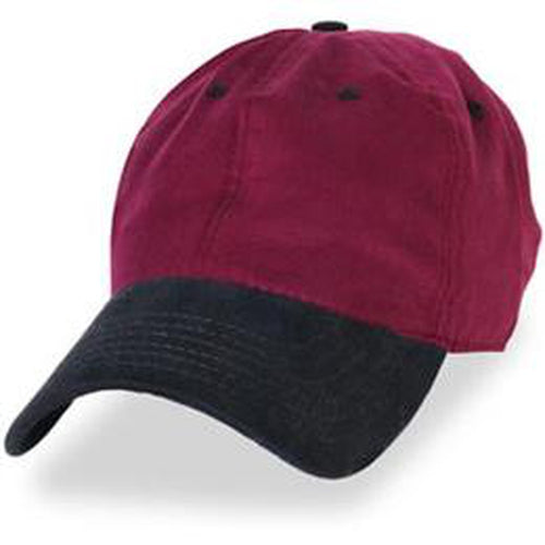 Burgundy with Black Unstructured Baseball Hats for Large Heads fits Size 3XL