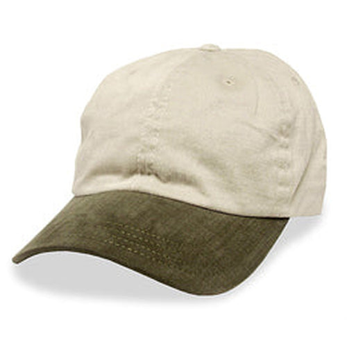 Cream with Olive Visor in Unstructured Baseball Hats for Big Heads for Size 3XL