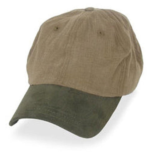 Dark Khaki with Olive Suede Visor in Baseball Hats for Big Heads fits Size 3XL