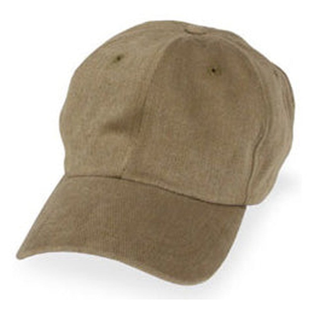 top front view  of our earth khaki colored unstructured baseball cap for big heads in size 3XL 4XL