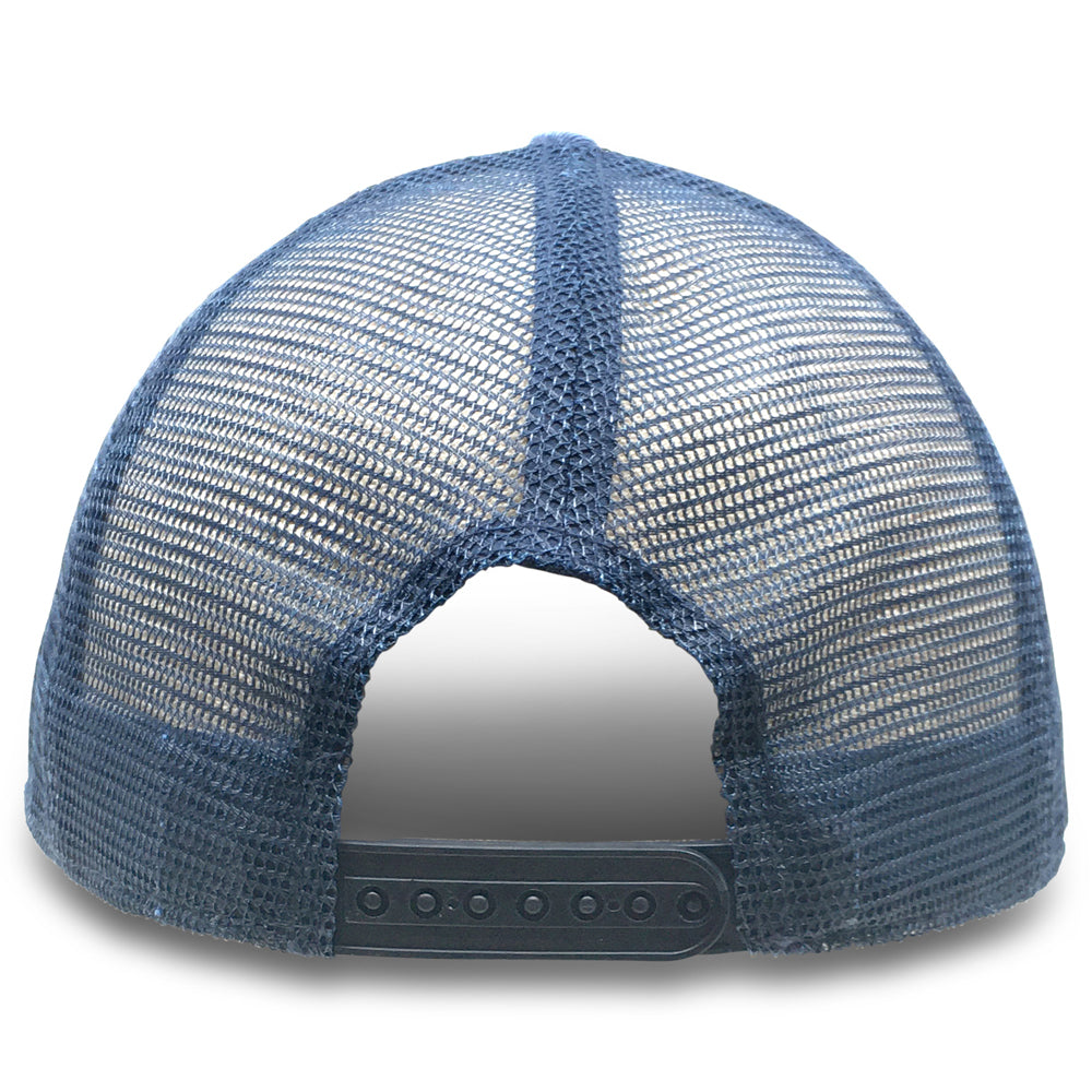 ocean blue mesh hat for big heads backview