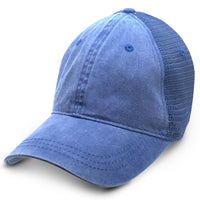 Ocean blue mesh hat for big heads