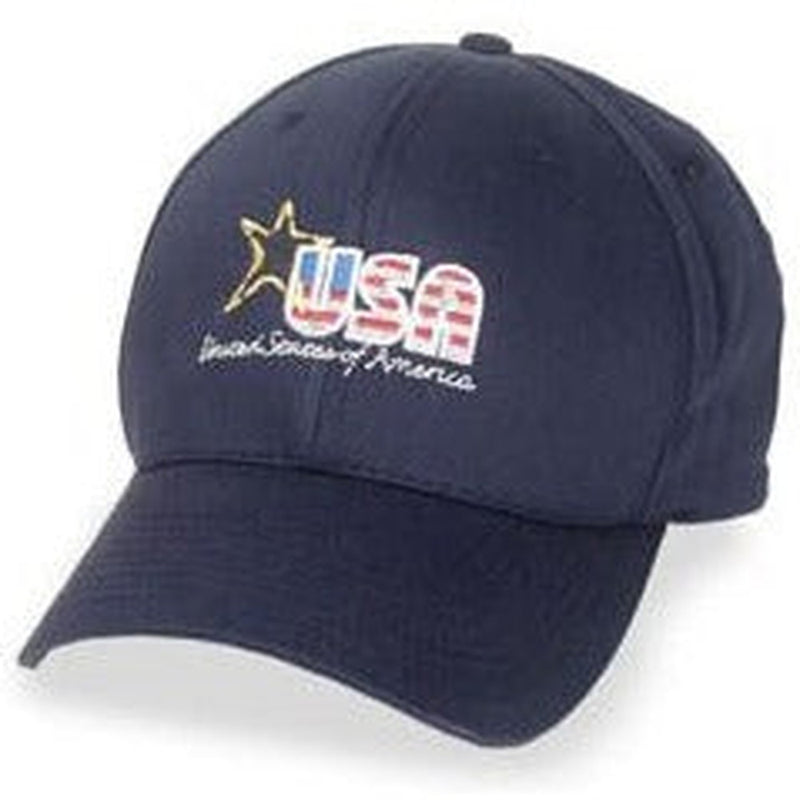 Navy Blue Structured 3XL Hats with Embroidered USA Logo fits Sizes 7 1/2 - 8 1/2