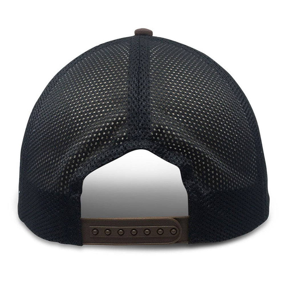 brown big mesh hat - backview