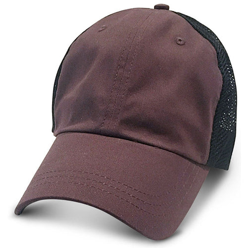 brown big mesh hat