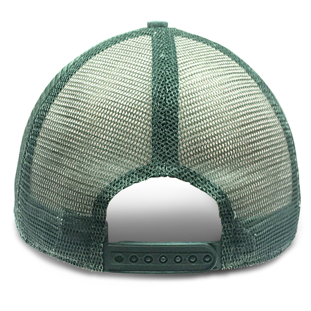 Green big trucker hat backview