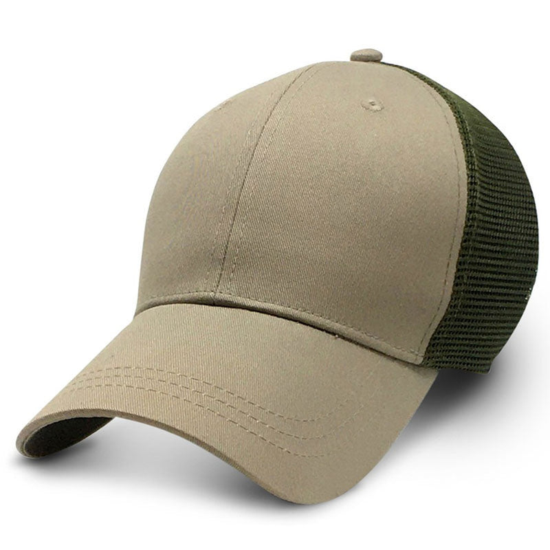 Khaki trucker hat for big heads