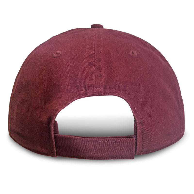 Burgundy Unstructured Baseball Hats for Big Heads fits cap Sizes 3XL and 4XL back view