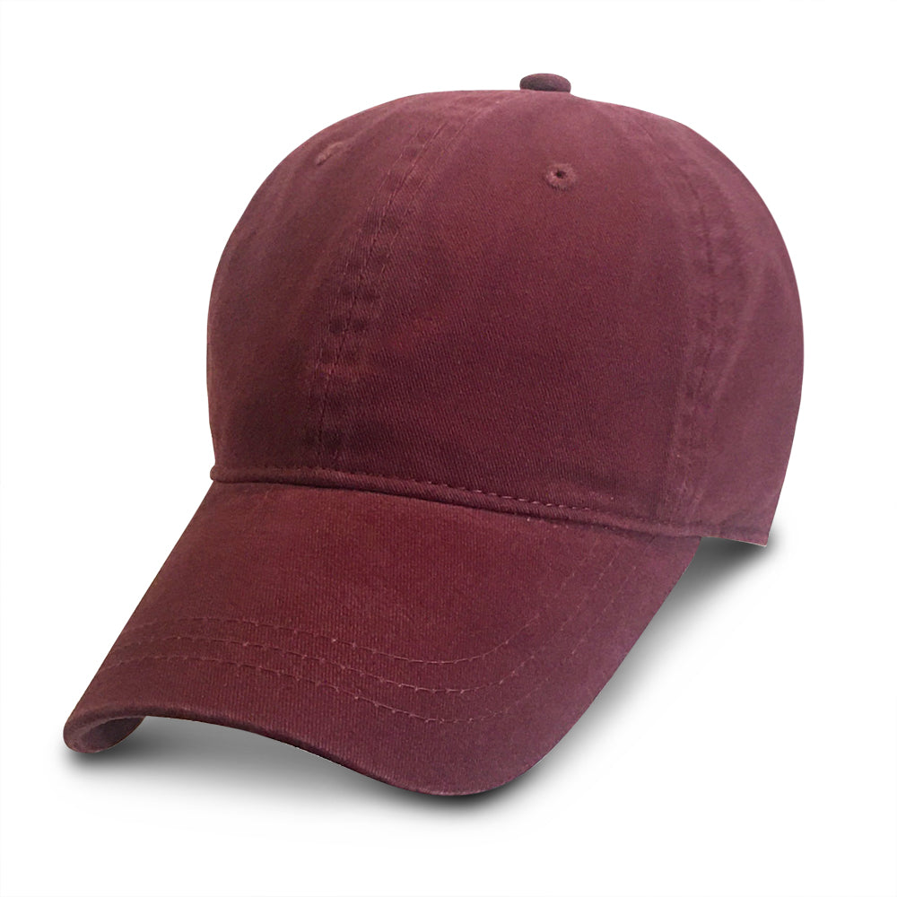 Burgundy Unstructured Baseball Hats for Big Heads fits cap Sizes 3XL and 4XL